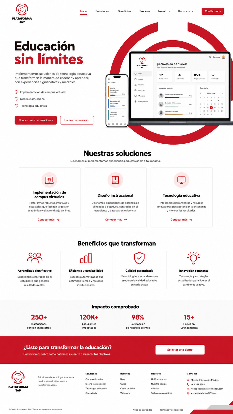 Proyecto Plataforma 369: identidad visual y landing page conceptual