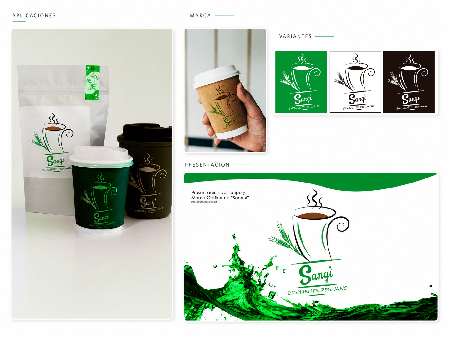 Proyecto Sanqi: branding y aplicaciones de marca para emoliente peruano