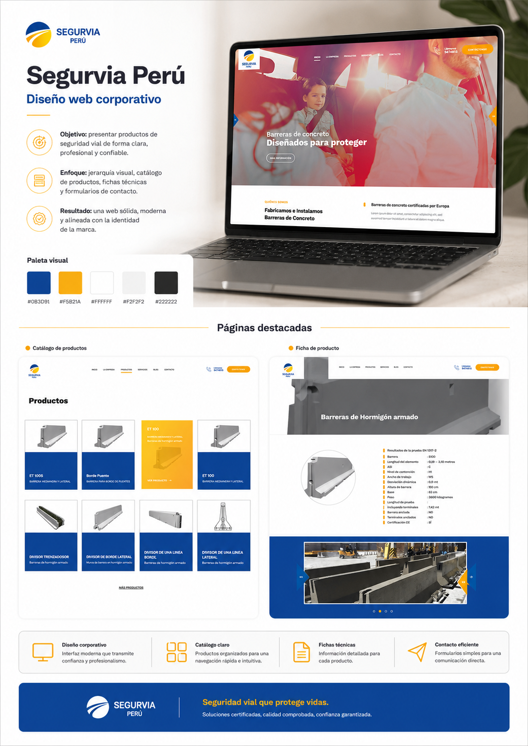 Proyecto Segurvia Perú: diseño web corporativo y catálogo de productos