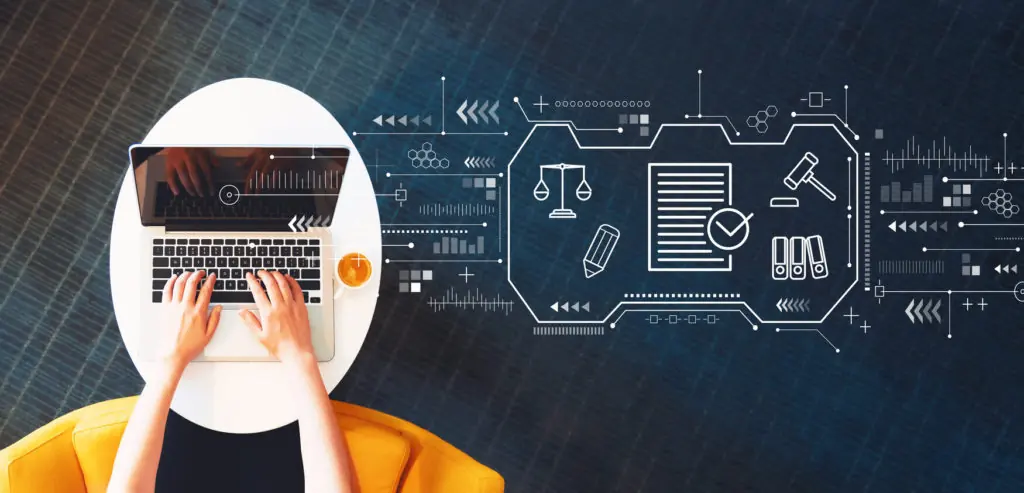 Proceso legal digital y documentos jurídicos