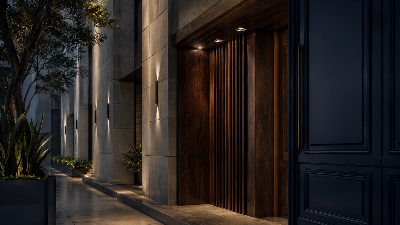 Arquitectura elegante de estilo corporativo