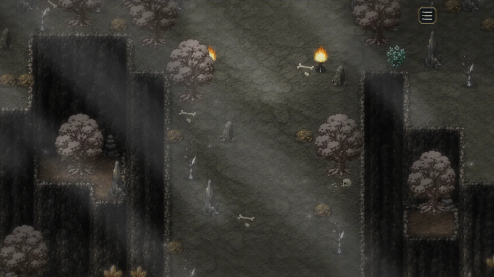 Dark mountain area in Nameless Knight